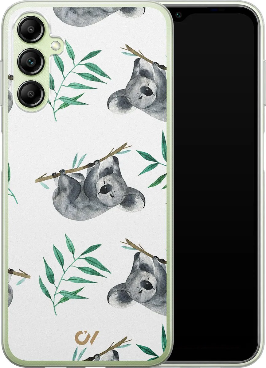 Casevibes Samsung Galaxy A14 5G Hoesje - Koala Print Wit