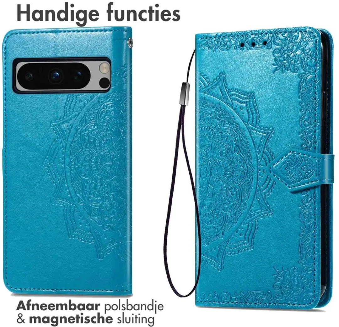 Imoshion Mandala Bookcase Hoesje Google Pixel 8 Pro - 3 Pasjes - Turquoise - afbeelding 2 van 5