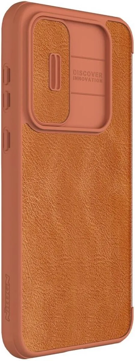 Nillkin Qin Leather Book Case - Samsung Galaxy A35 - 2 Pasjes - Bruin - afbeelding 6 van 6