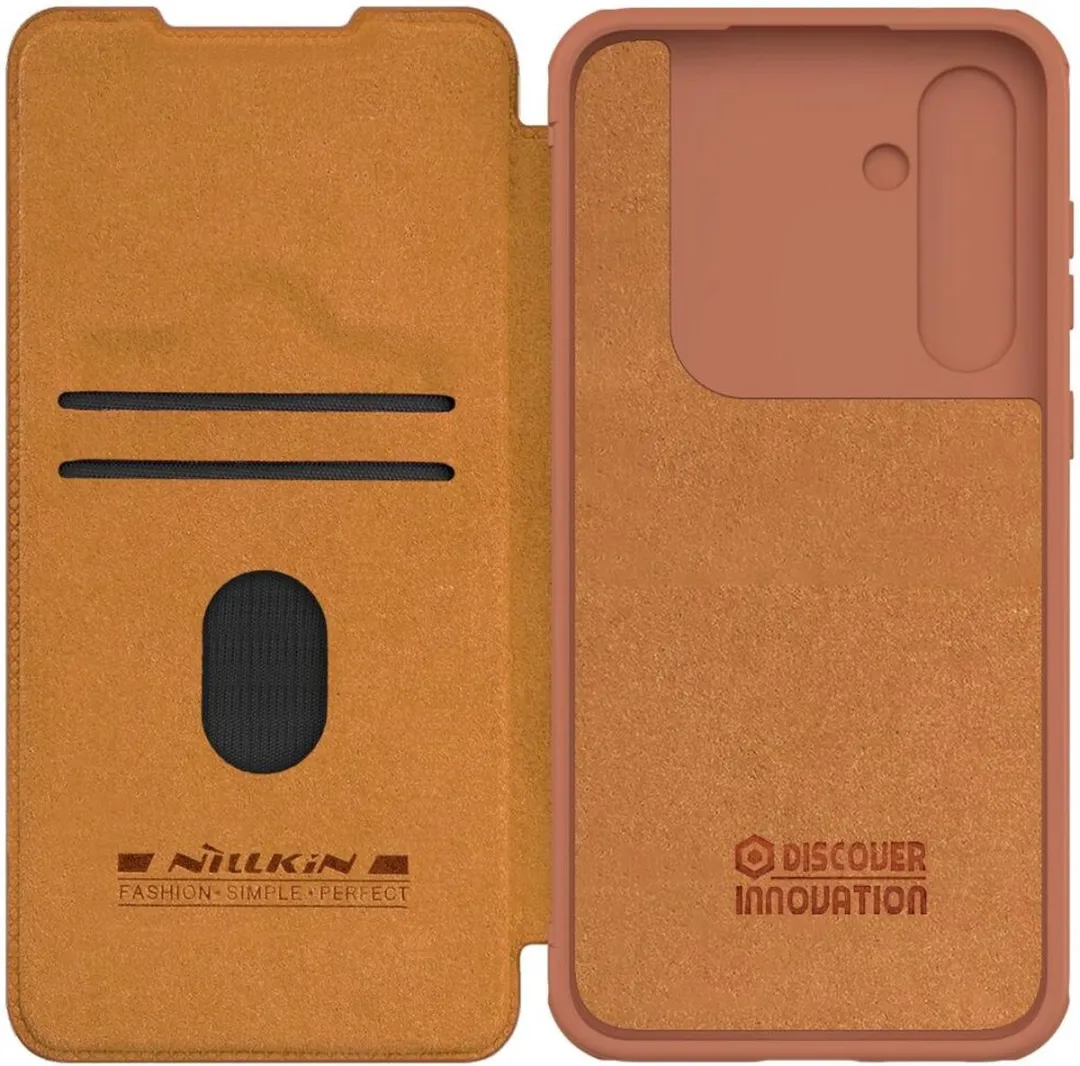 Nillkin Qin Leather Book Case - Samsung Galaxy A35 - 2 Pasjes - Bruin