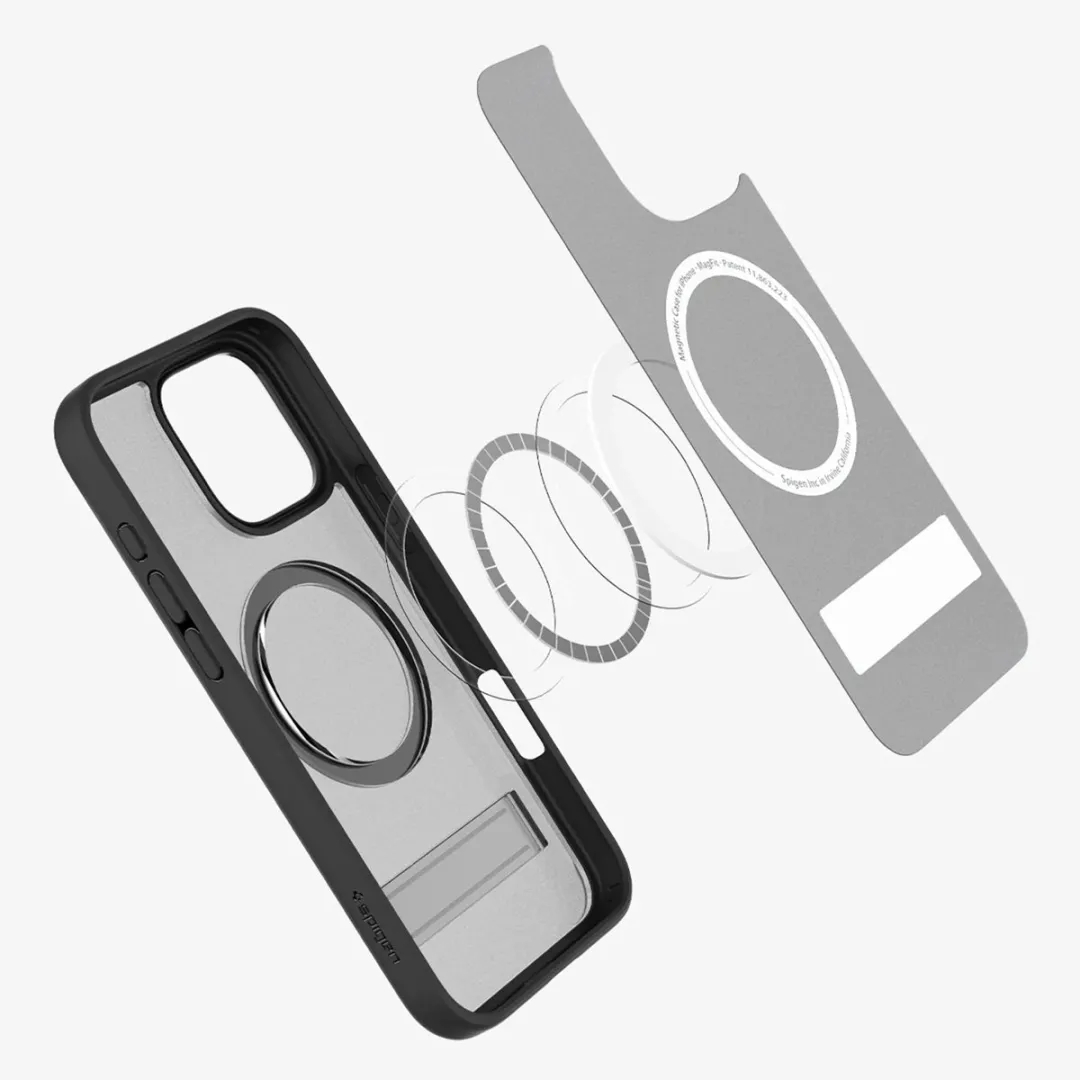Spigen Ultra Hybrid S ACS08379 iPhone 16 Pro Hoes - MagFit - Zwart/Transparant - afbeelding 6 van 6