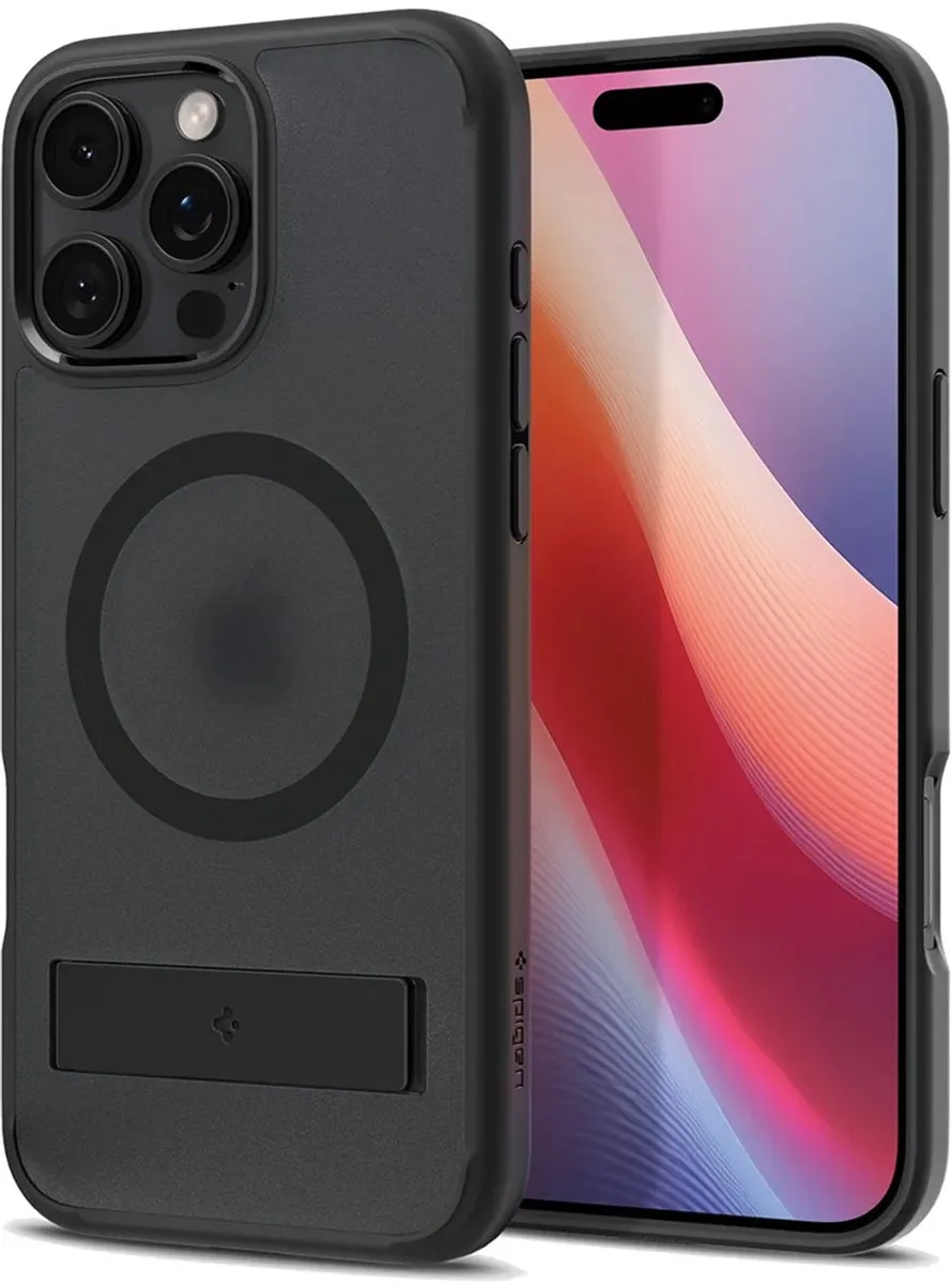 Spigen Ultra Hybrid S ACS08379 iPhone 16 Pro Hoes - MagFit - Zwart/Transparant
