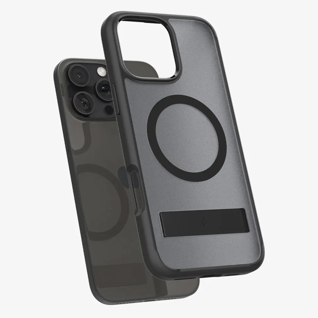 Spigen Ultra Hybrid S ACS08379 iPhone 16 Pro Hoes - MagFit - Zwart/Transparant