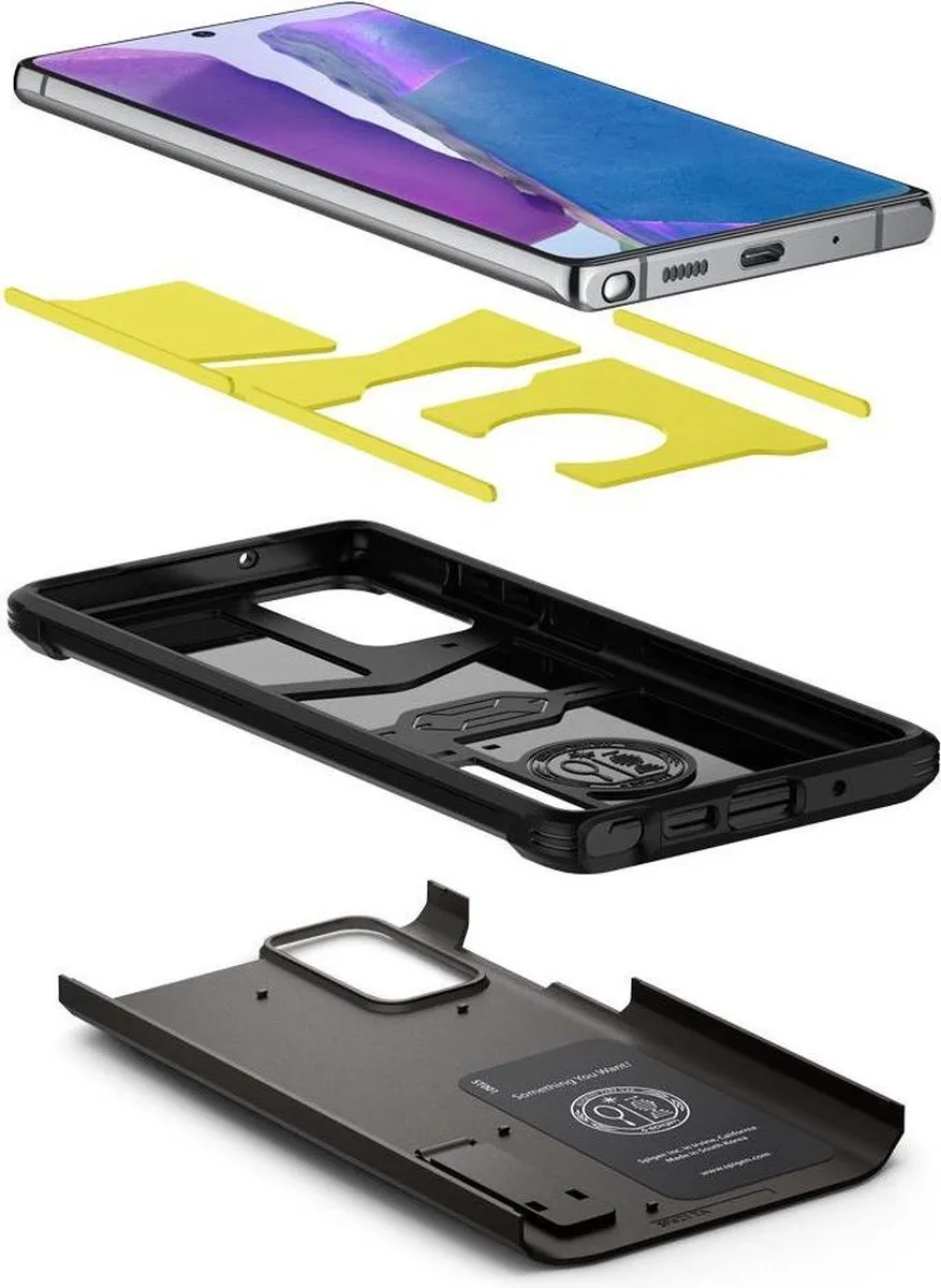 Spigen Tough Armor Galaxy Note 20 Hoesje - Gunmetal Zwart