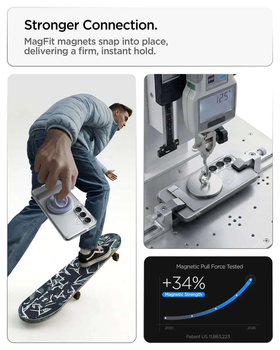 Spigen Ultra Hybrid S geschikt voor MagSafe geschikt voor Samsung Galaxy S26 - Clear / White