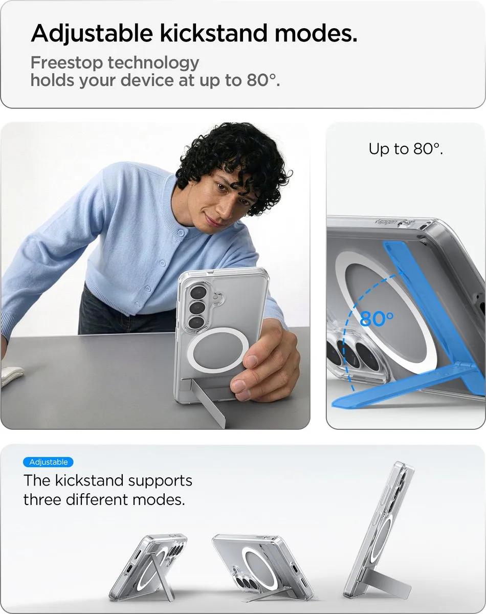 Spigen Ultra Hybrid S geschikt voor MagSafe geschikt voor Samsung Galaxy S26 - Clear / White