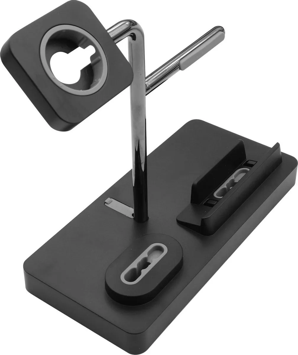 Macally MWATCHSTAND3 3-in-1 Standaard - Apple Watch/iPhone - Zwart