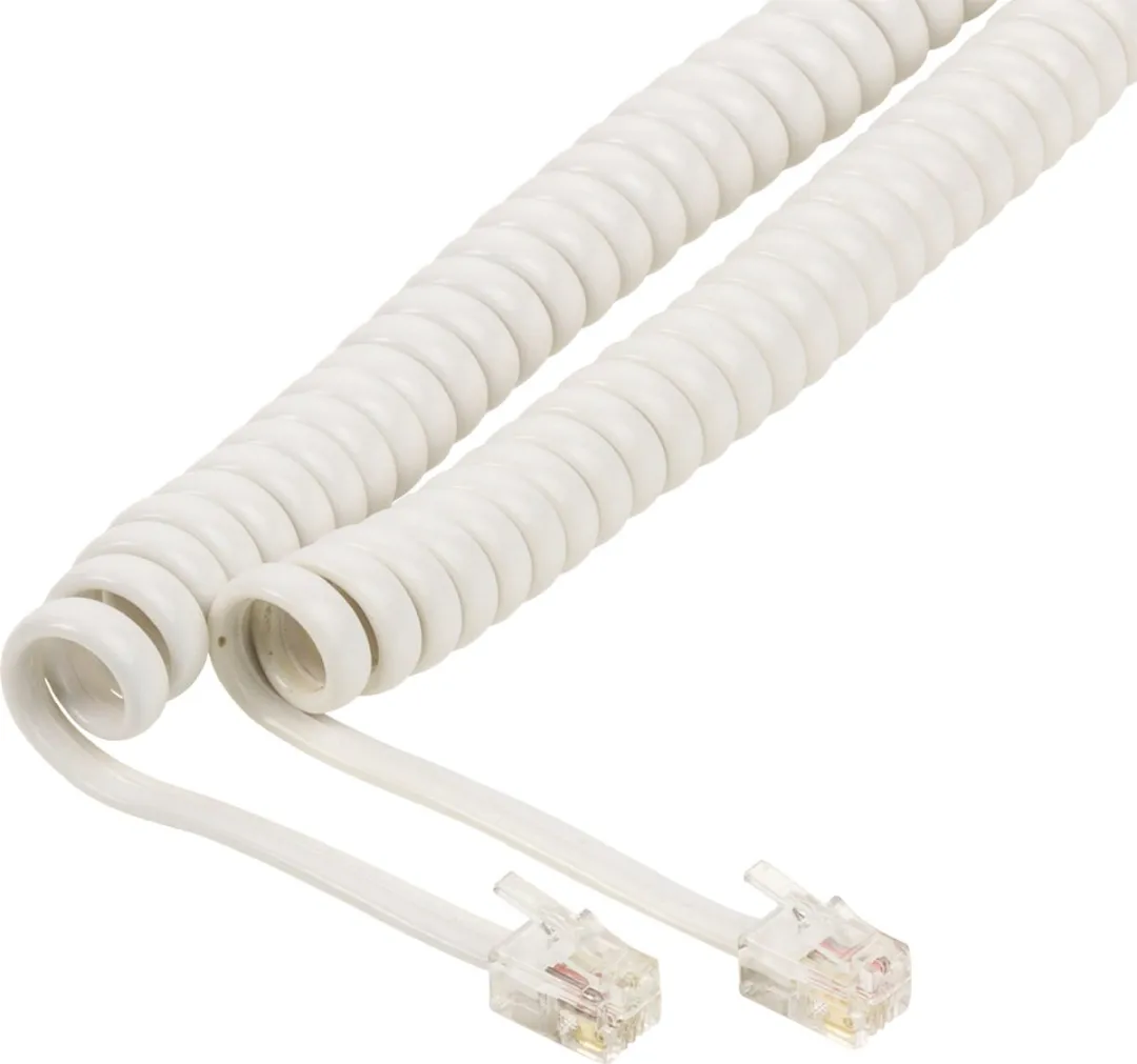 Nedis Telecomkabel TCGB90100WT20 RJ10 - 2m - Gekruld - Wit