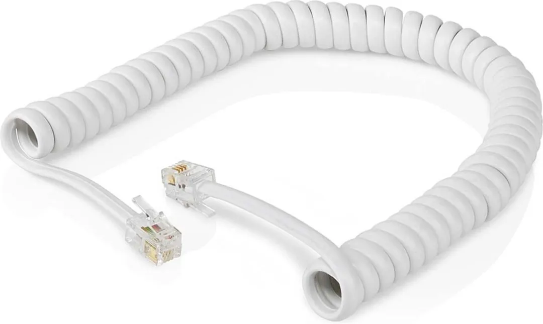 Nedis Telecomkabel TCGB90100WT20 RJ10 - 2m - Gekruld - Wit - afbeelding 6 van 6