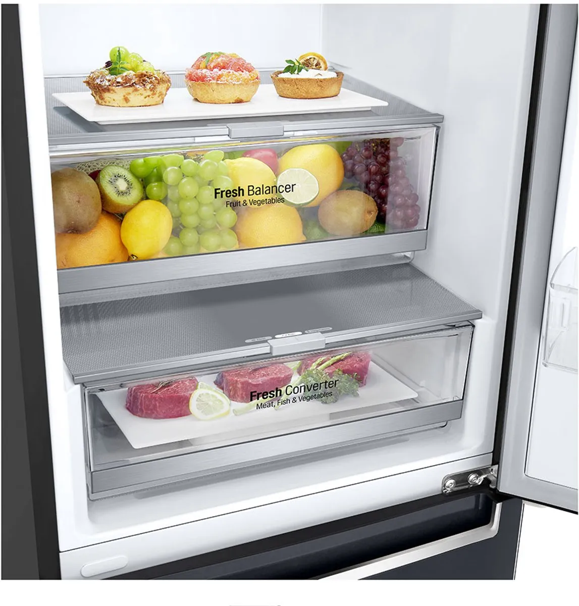 LG GBB72MCEFN Koel-vriescombinatie - 384L - Zwart
