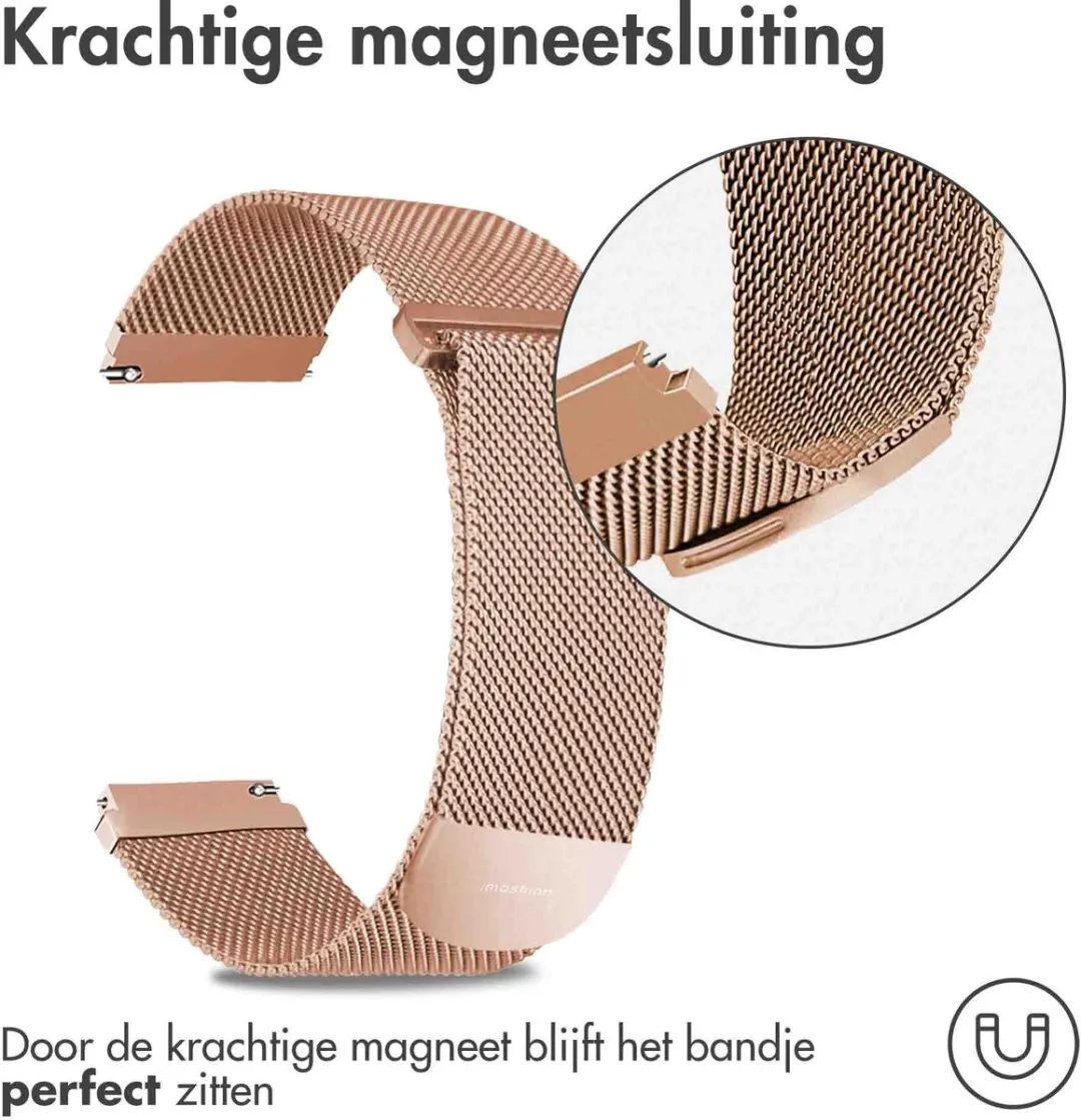Imoshion Milanees Magnetisch Bandje 22mm - Maat M - Roségoud
