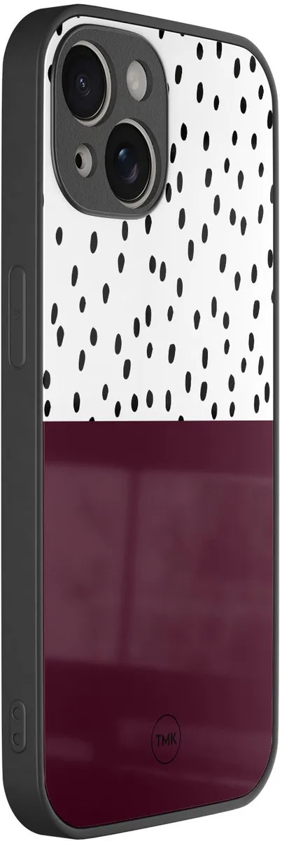 Casevibes iPhone 13 Hoesje - Paars Burgundy Dots - TPU Glossy