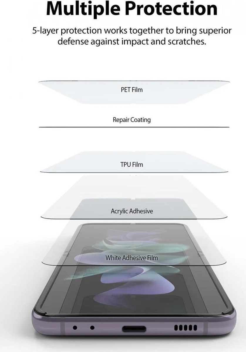Ringke ID Glass Screenprotector Samsung Galaxy Z Flip3 - 2 Stuks - afbeelding 6 van 6