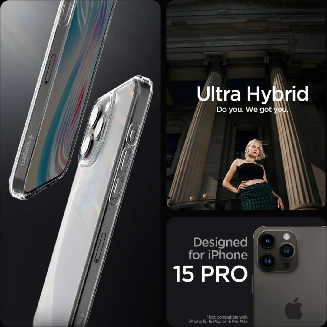 Spigen Ultra Hybrid Hoesje 8809896750394 - iPhone 15 Pro - Transparant