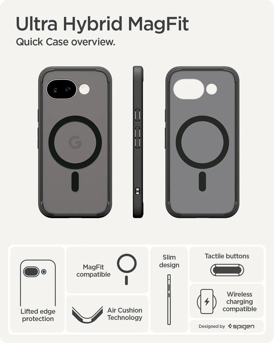 Spigen Ultra Hybrid Backcover Google Pixel 10a - Frost Black - 8800337244113 - afbeelding 6 van 6