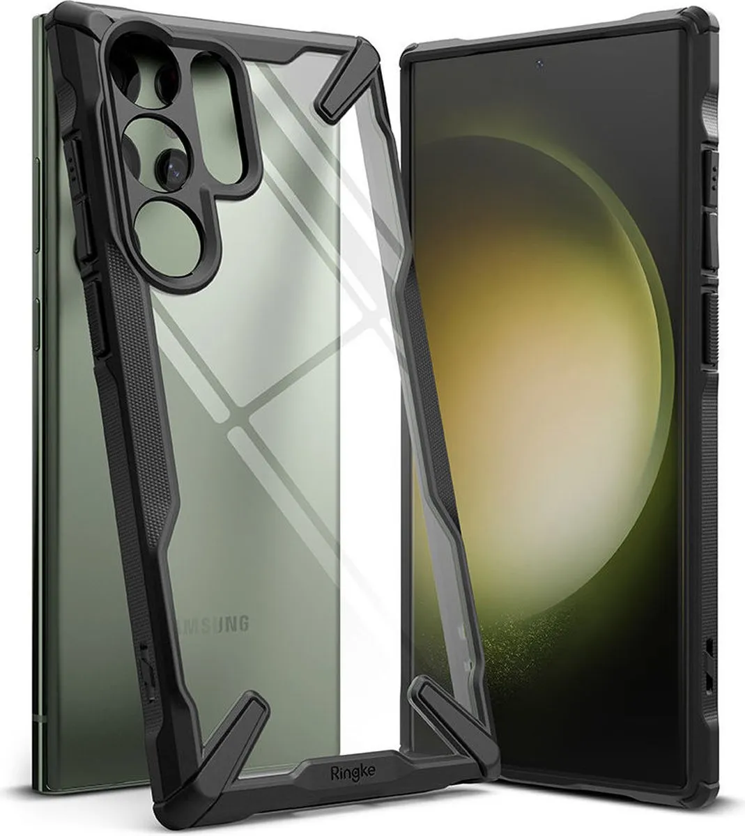 Ringke Fusion X Hoesje Samsung Galaxy S23 Ultra - Zwart