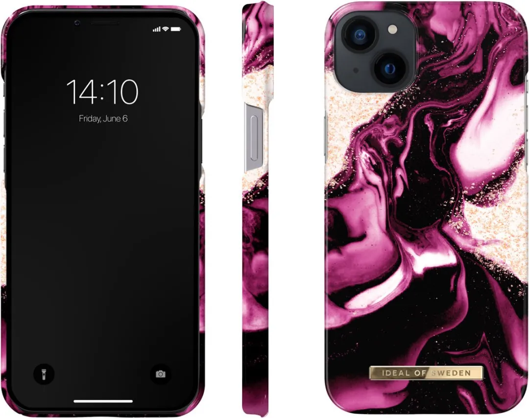 iDeal of Sweden iPhone 14 Plus Hoesje Golden Ruby Marble