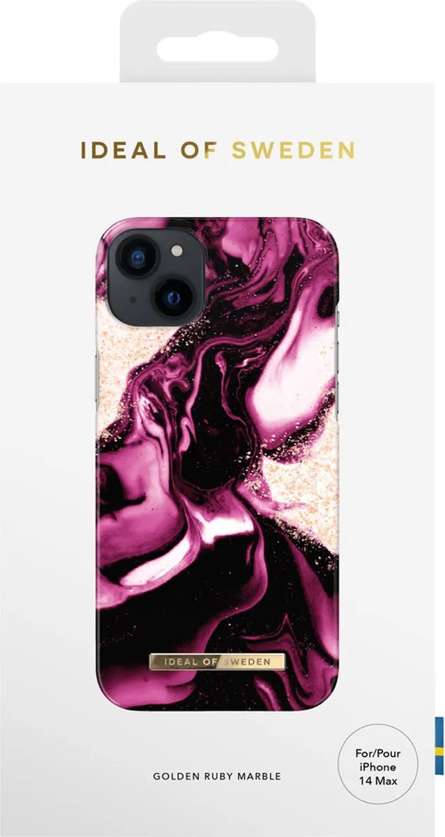 iDeal of Sweden iPhone 14 Plus Hoesje Golden Ruby Marble