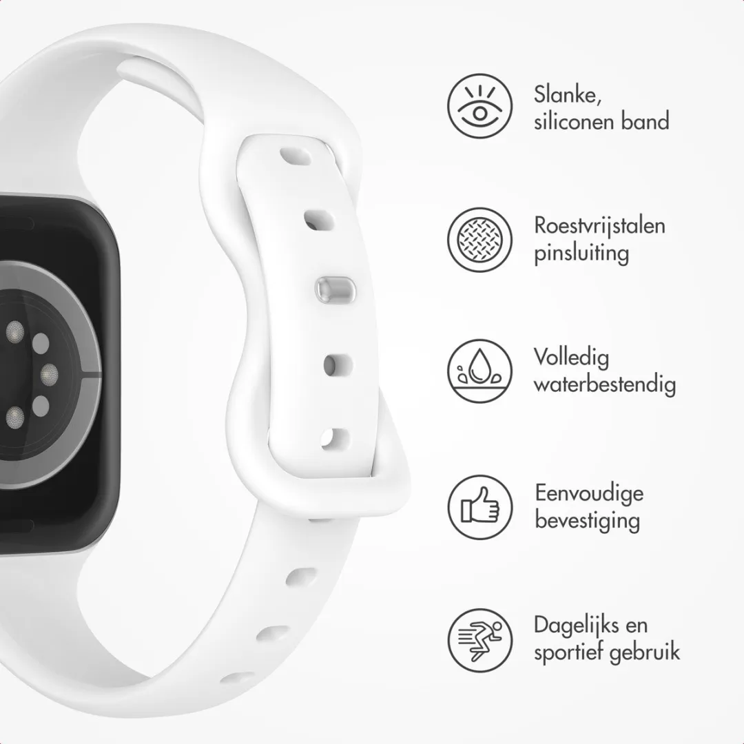 Imoshion Siliconen Bandje Apple Watch 44-49mm - Wit