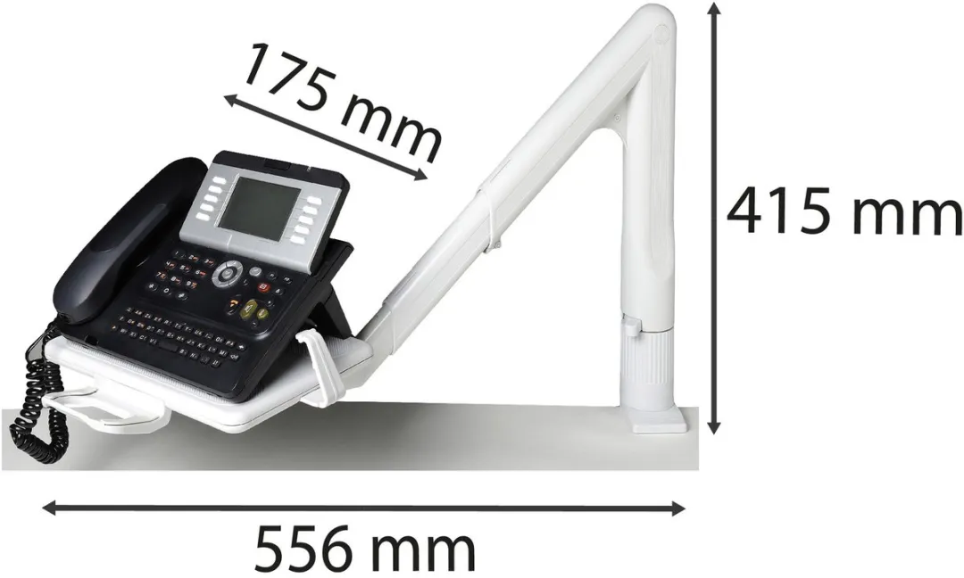 Exacompta TELESCOPHONE 86540D Telescopische Telefoonarm - Lichtgrijs - afbeelding 2 van 4