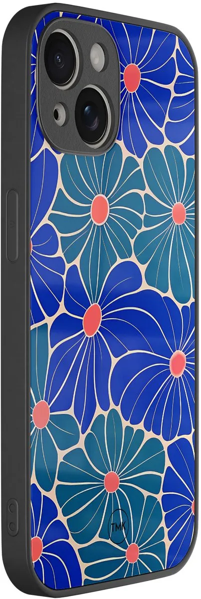 Casevibes iPhone 13 Hoesje Indigo Bloemen Blauw