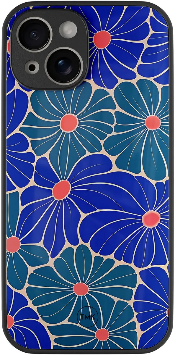 Casevibes iPhone 13 Hoesje Indigo Bloemen Blauw
