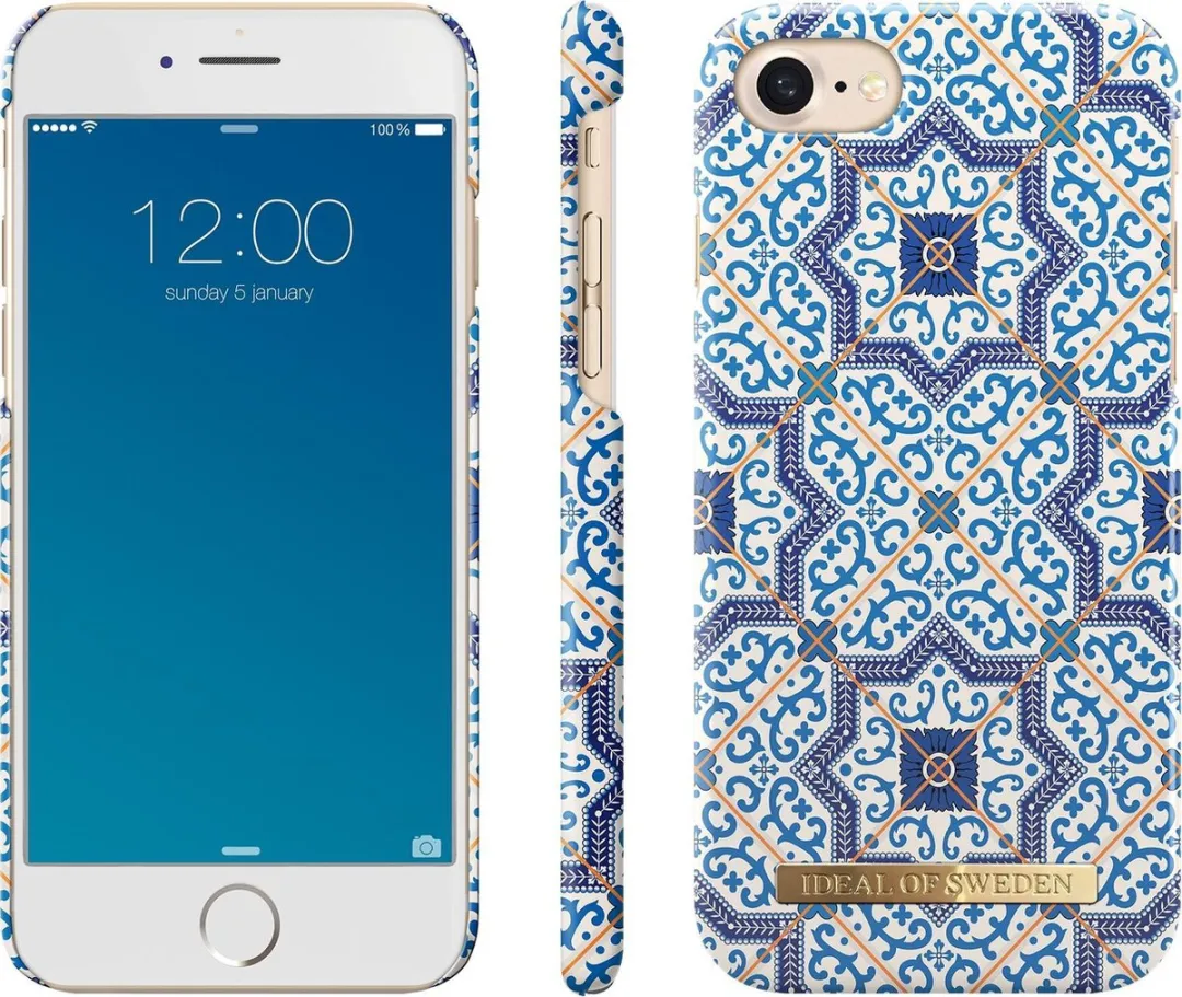 iDeal of Sweden iPhone SE 2020 Hoesje Marrakech - IDFCA16-I7-23 - Wit/Blauw