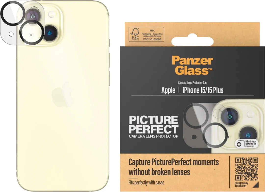PanzerGlass PZ-1136 iPhone 15 Camera Protector - Zwart