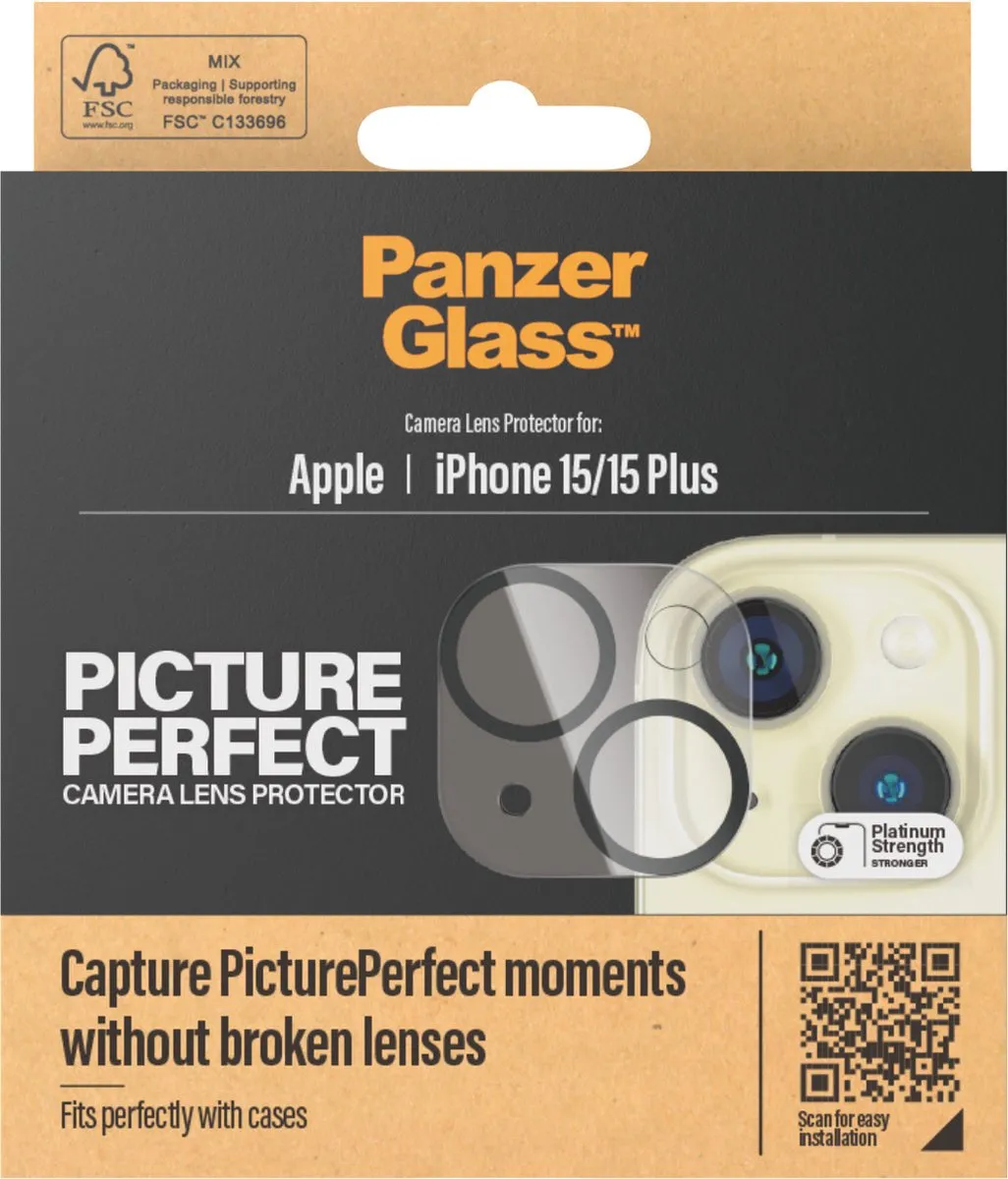 PanzerGlass PZ-1136 iPhone 15 Camera Protector - Zwart