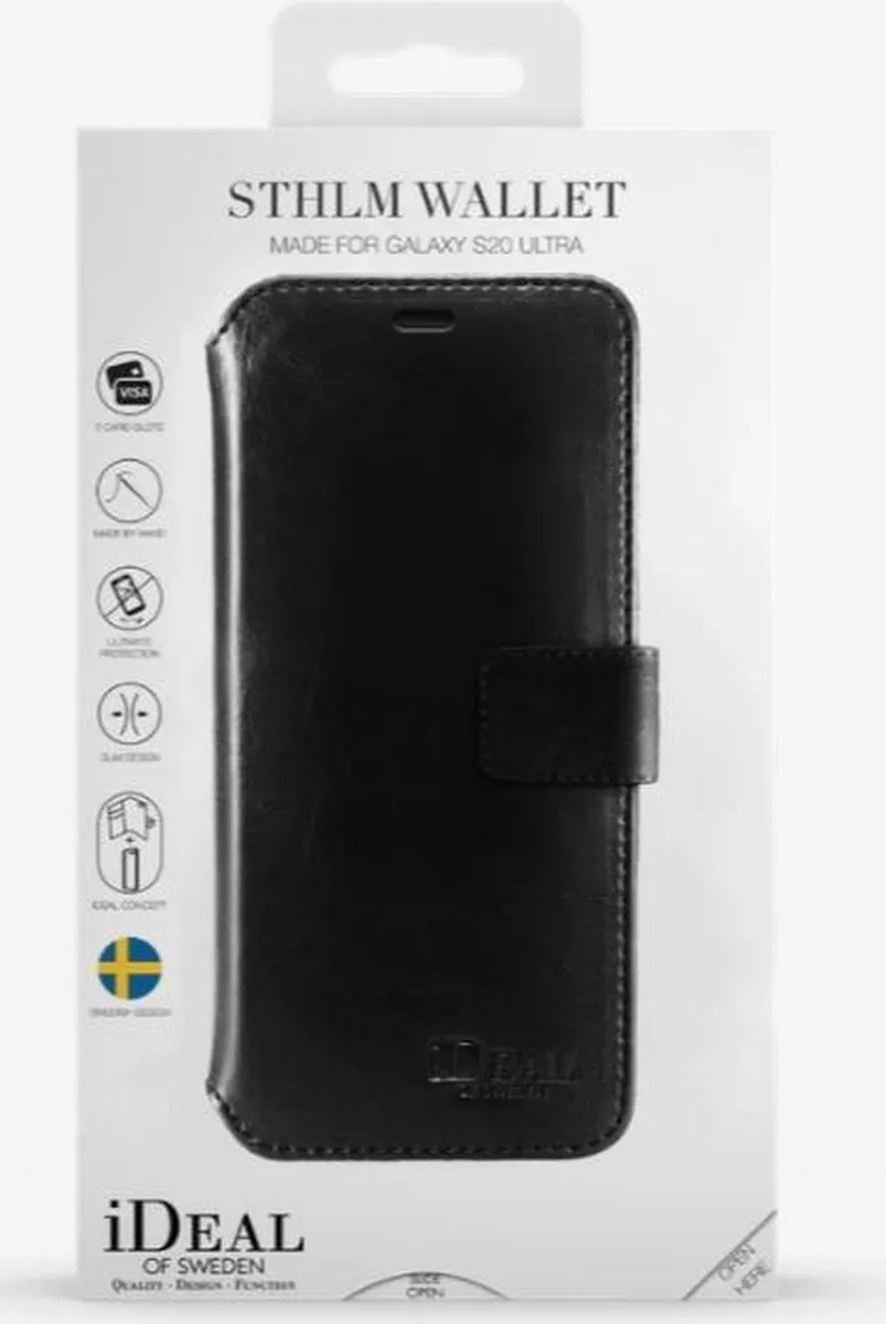 iDeal of Sweden STHLM Wallet Black Hoesje Samsung Galaxy S20 Ultra - 2 Pasjes - afbeelding 5 van 6