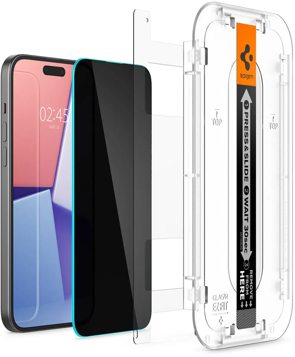 Spigen Glas.tR EZ Fit AGL06905 Screenprotector - iPhone 15/16 - Transparant