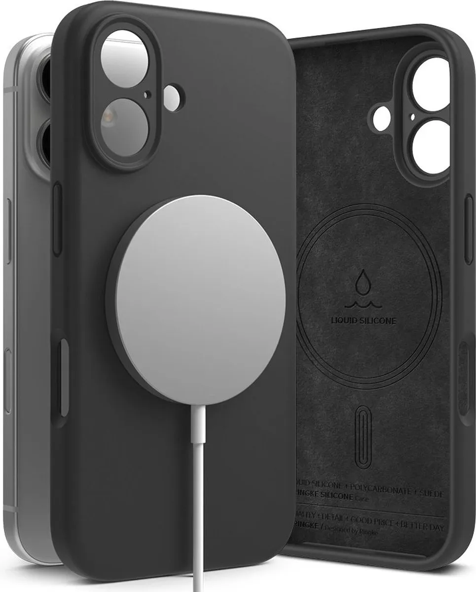 Ringke Silicone MagSafe Hoesje iPhone 16 - Zwart - 8800274960572