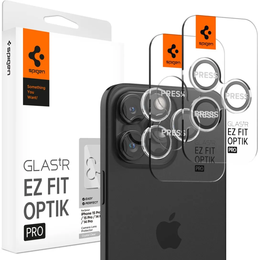 Spigen Optik iPhone 15 Pro Camera Protector - 2 Stuks - Transparant