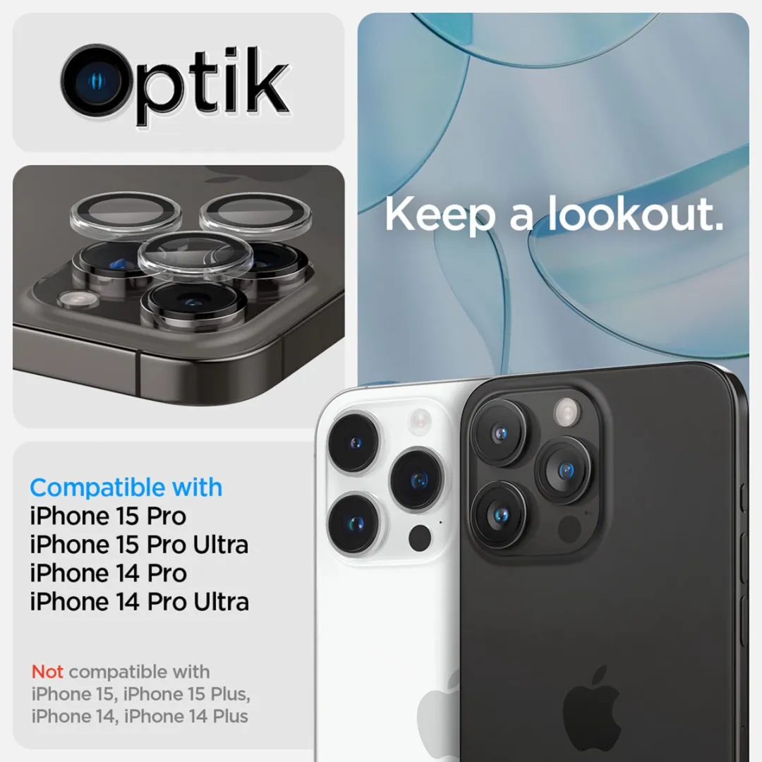 Spigen Optik iPhone 15 Pro Camera Protector - 2 Stuks - Transparant
