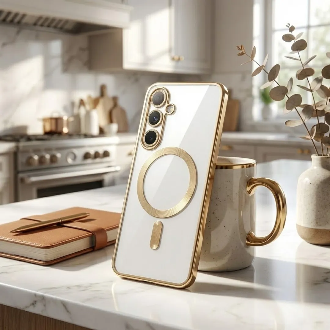 NUVEX Transparant Telefoonhoesje S24 MagSafe - Goud