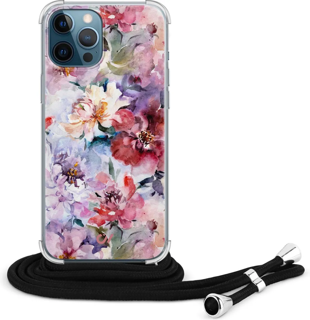 Casevibes Telefoonhoesje iPhone 12 Bloemen Acryl Roze C/12/UV/006