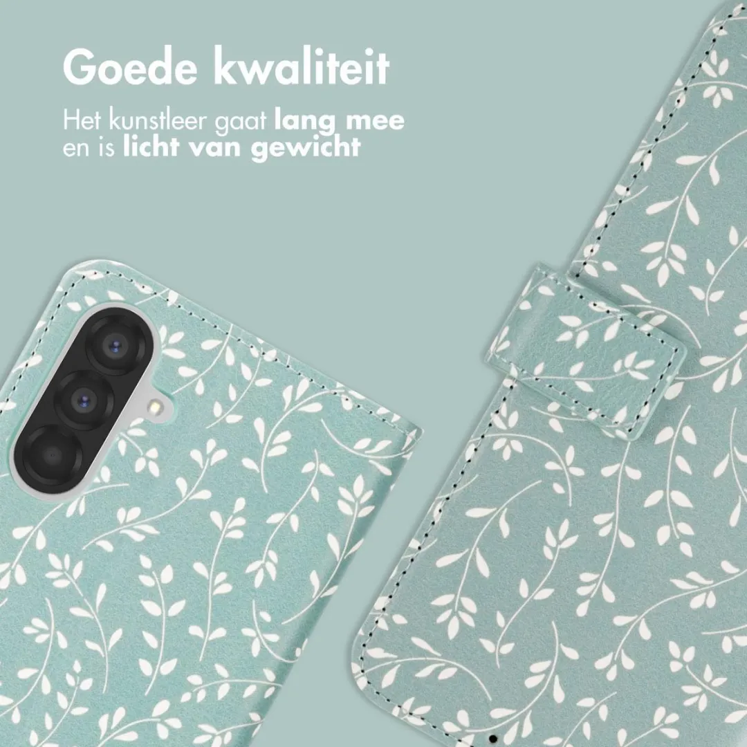 Imoshion Hoesje Samsung Galaxy A36 Smoke Green Flowers - 3 Pasjes