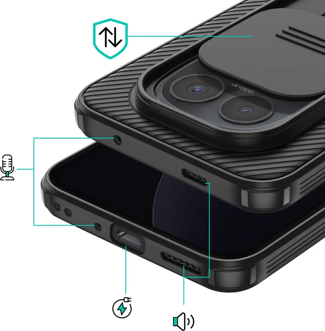 Nillkin CamShield Hoesje Xiaomi Redmi Note 15 Pro - Camera Slider - Zwart