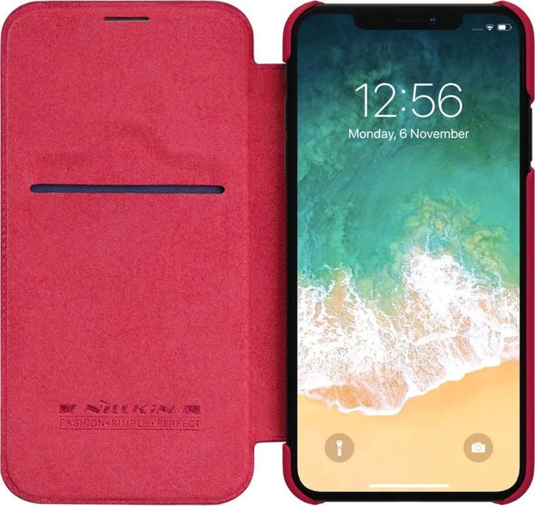 Nillkin Qin Hoesje iPhone XS Max - Rood - afbeelding 3 van 4