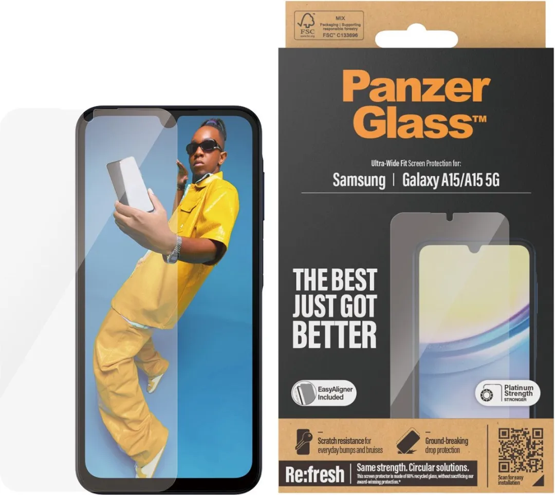PanzerGlass PZ-7349 Screenprotector Samsung Galaxy A15 - Ultra-Wide Fit
