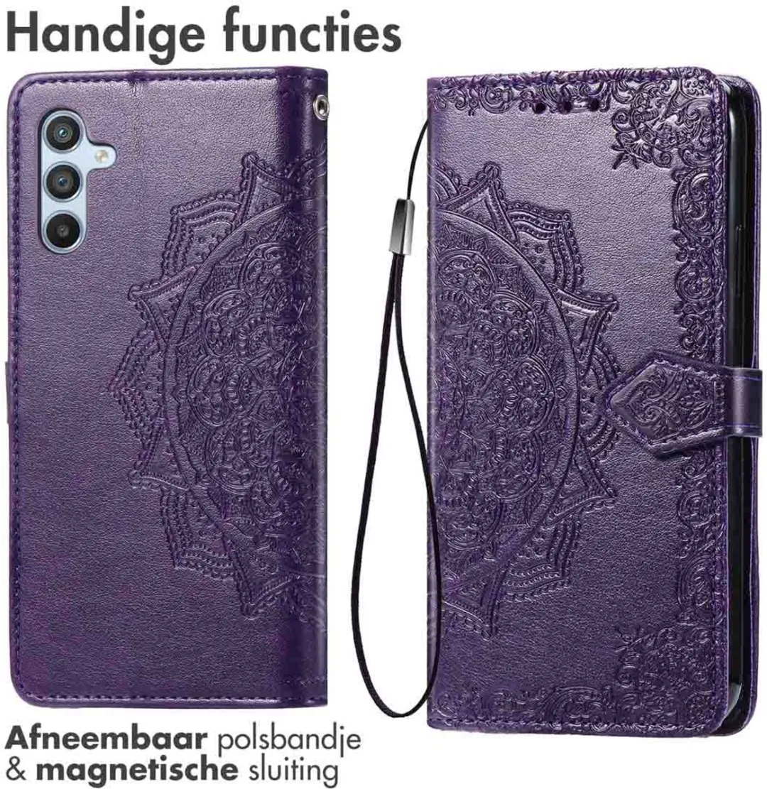 Imoshion Hoesje Samsung Galaxy A36 Mandala Bookcase - 3 Stuks - Paars