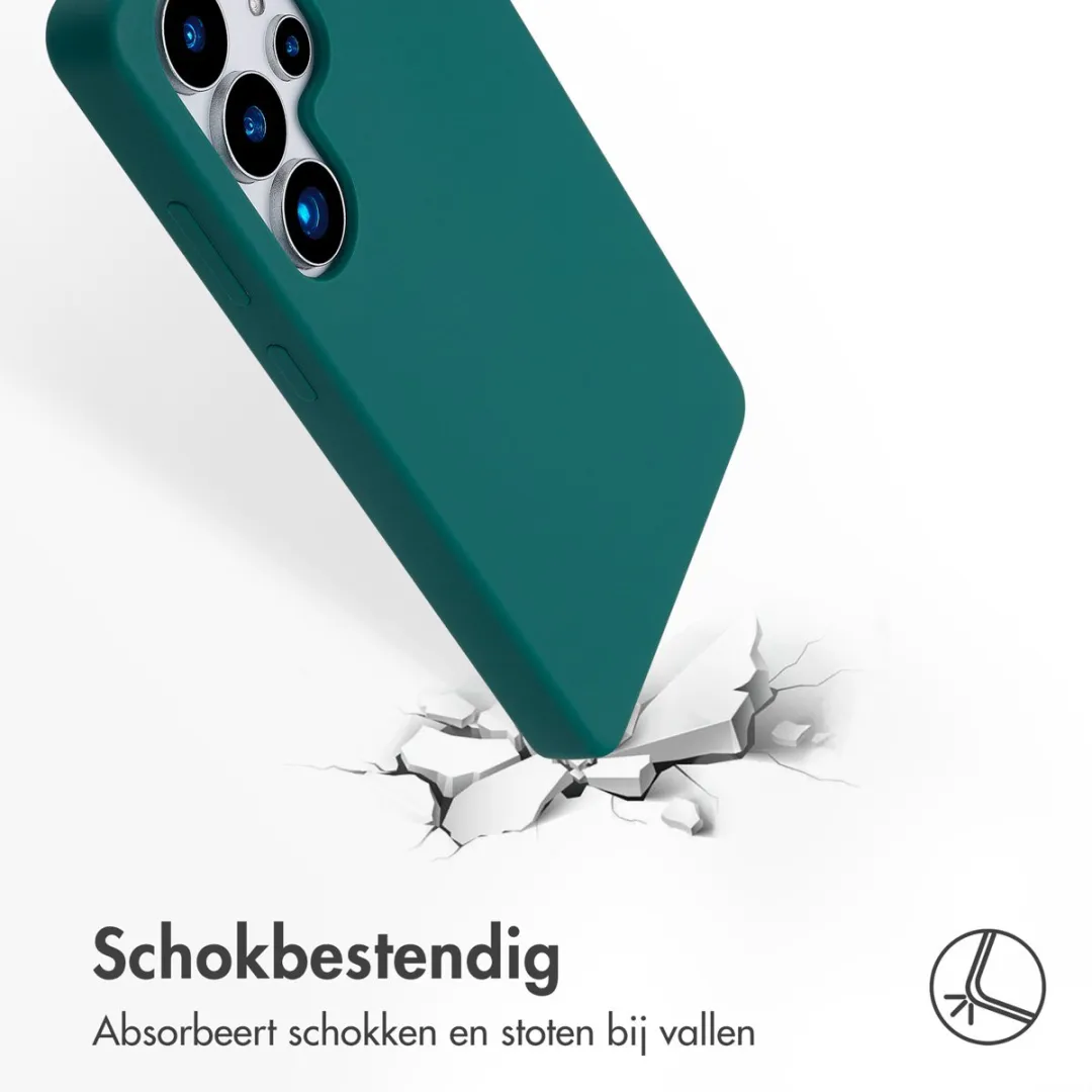 Accezz Hoesje Samsung Galaxy S25 Ultra - Liquid Silicone Forest Green - MagSafe