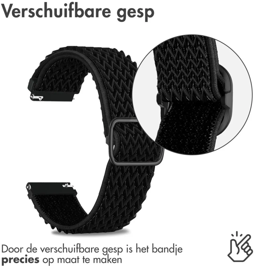Imoshion Elastisch Nylonbandje 22mm - Smartwatch - Zwart