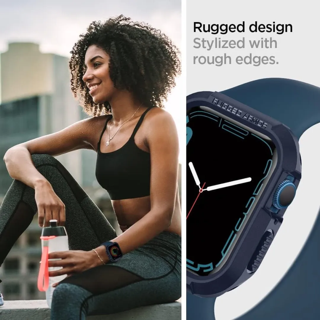 Spigen Rugged Armor Case Apple Watch 44mm - Blauw