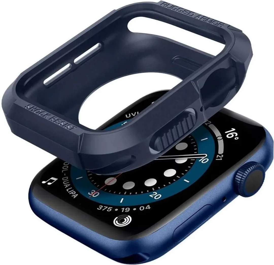 Spigen Rugged Armor Case Apple Watch 44mm - Blauw