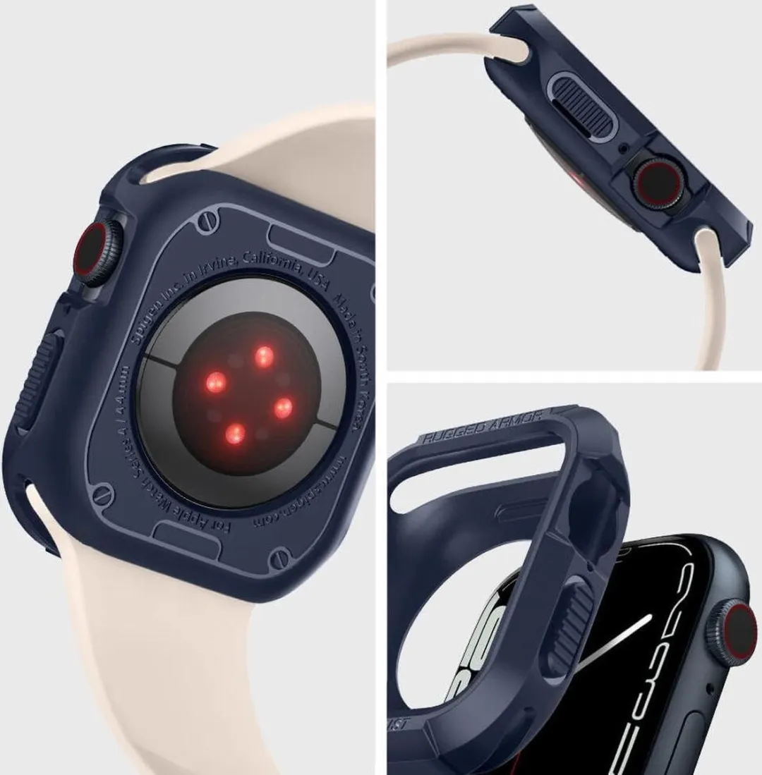 Spigen Rugged Armor Case Apple Watch 44mm - Blauw