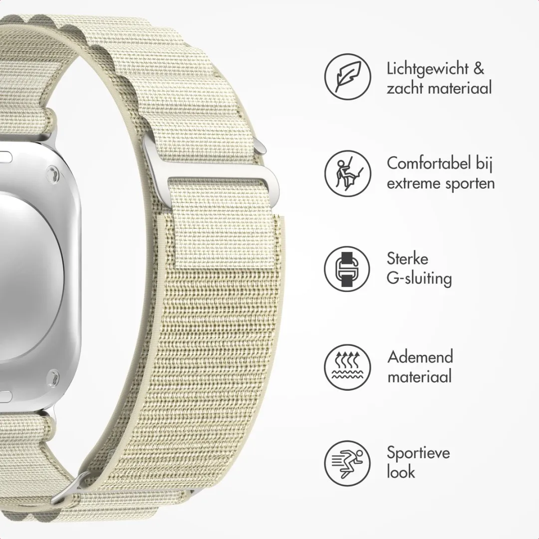 Accezz Nylon Bandje Apple Watch 44-49mm - Sterrenlicht