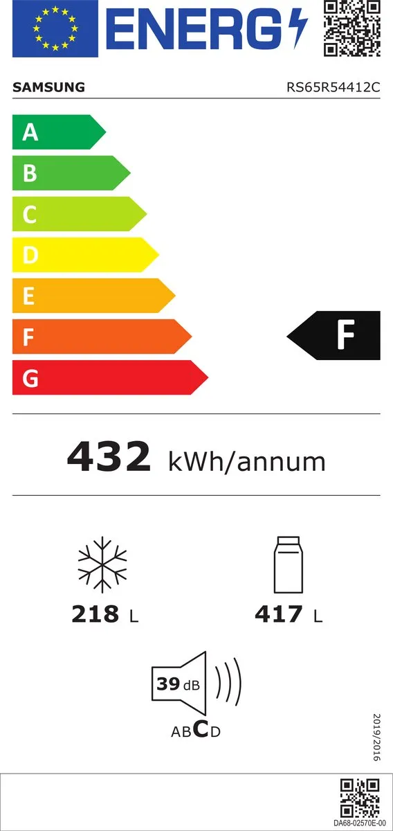 Samsung RS65R54412C Amerikaanse Koelkast - 415L
