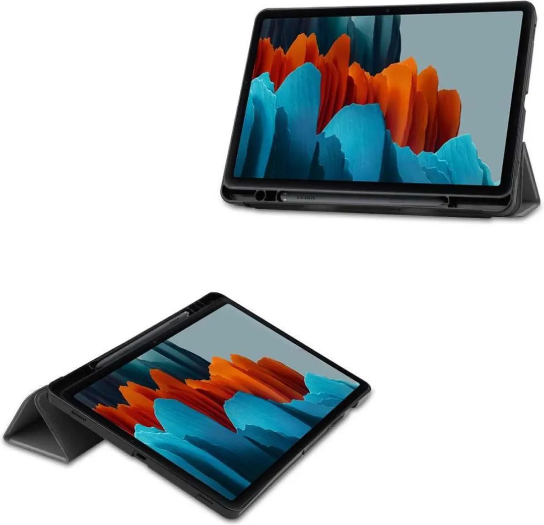 Just in Case Cazy Tablethoes Samsung Galaxy Tab S7 - TriFold Bookcase Grijs