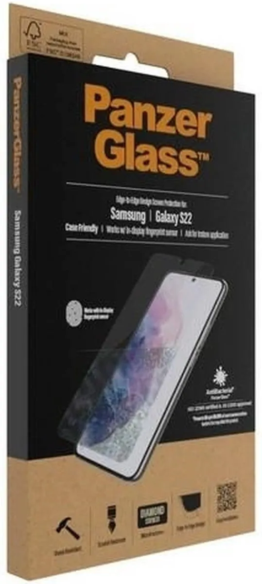 PanzerGlass Screenprotector Samsung Galaxy S22 - Edge to Edge - 1 Stuk
